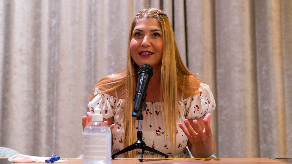 Montse Monsalve, durante la presentación de "Bitácora de una distopía"