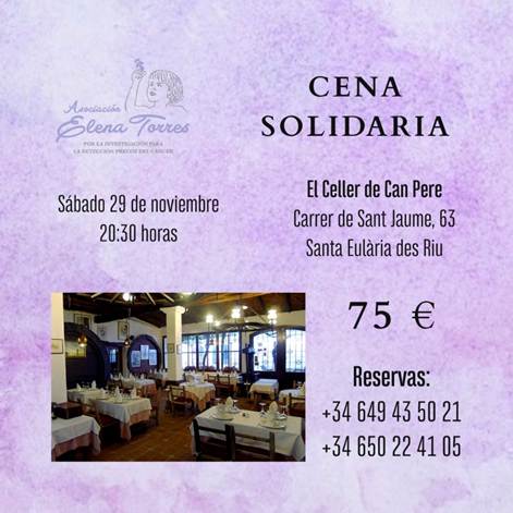 Cartel Cena Solidaria Celler de Can Pere