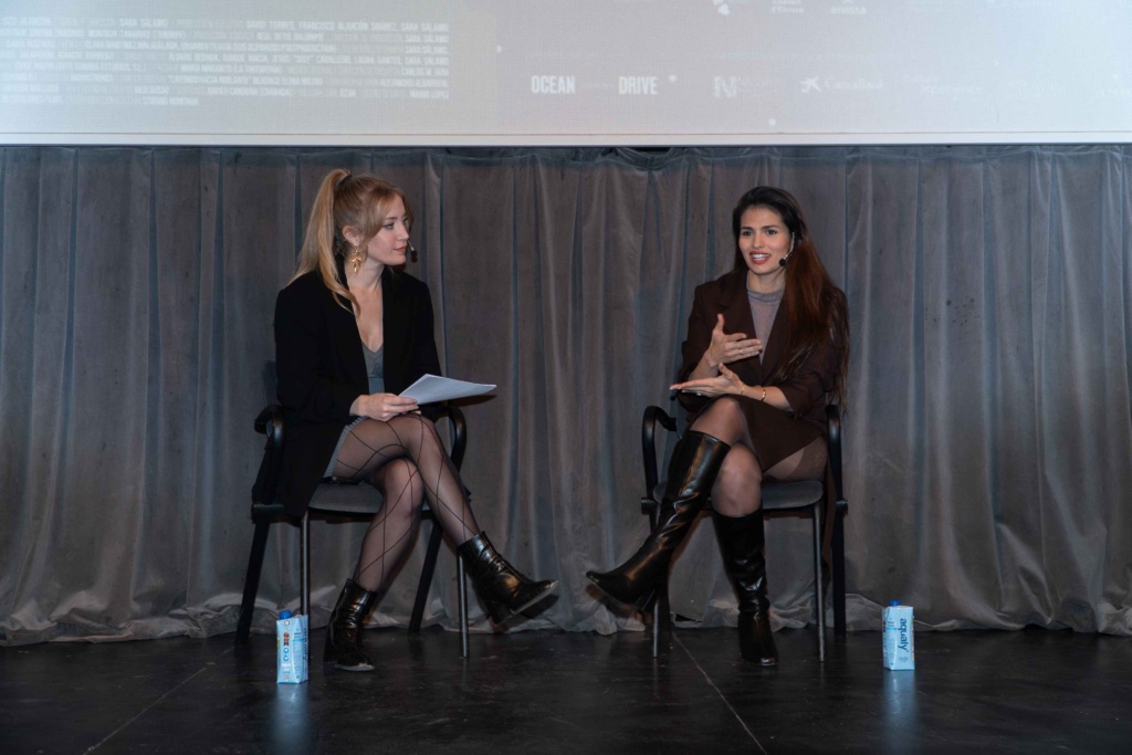 Helher Escribano y Sara Sálamo tras la presentación del largometraje en el Festival de Cine de Ibiza, Ibicine