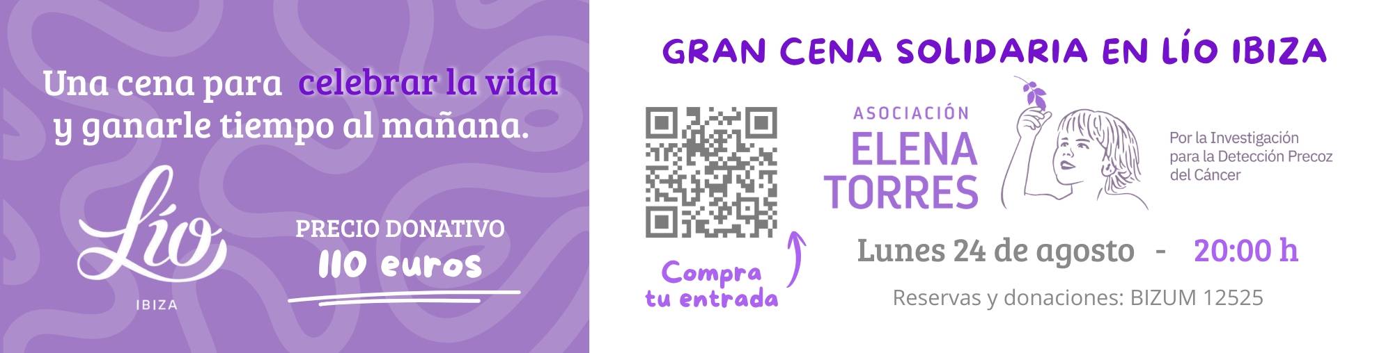 Lío Ibiza acoge el 24 de agosto una cena solidaria a beneficio de la Asociación Elena Torres por la Investigación para la Detección Precoz del Cáncer - imagen 1